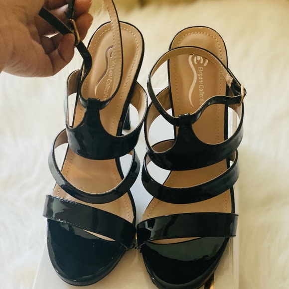 Elegant sandals black in size 8.5 - Picture 3 of 4